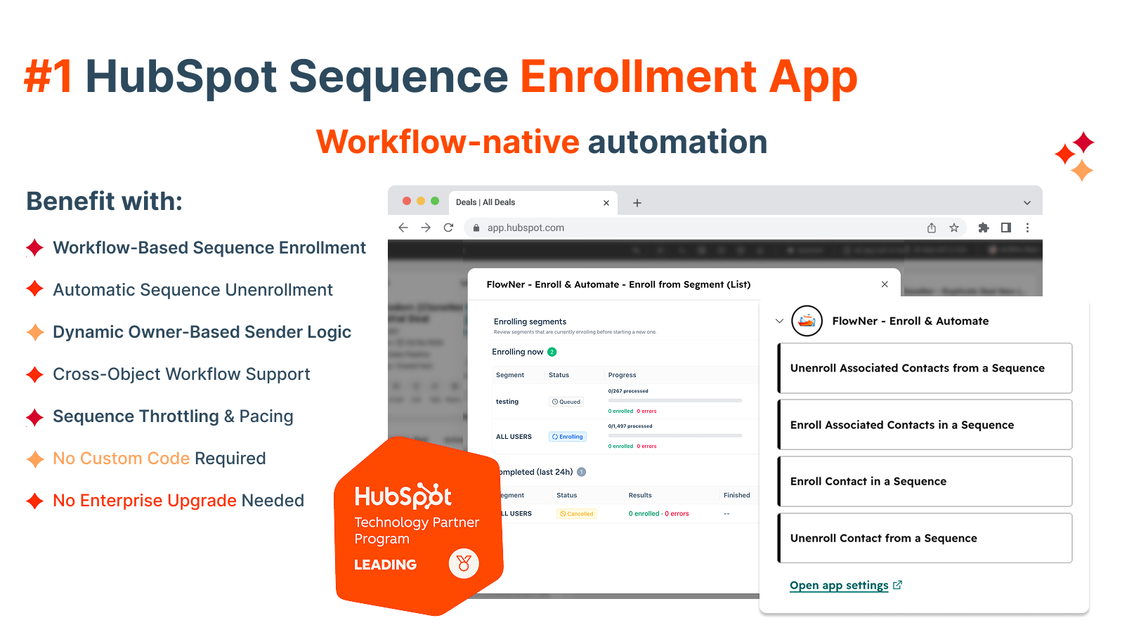 #1 HubSpot Sequence Enrollment App