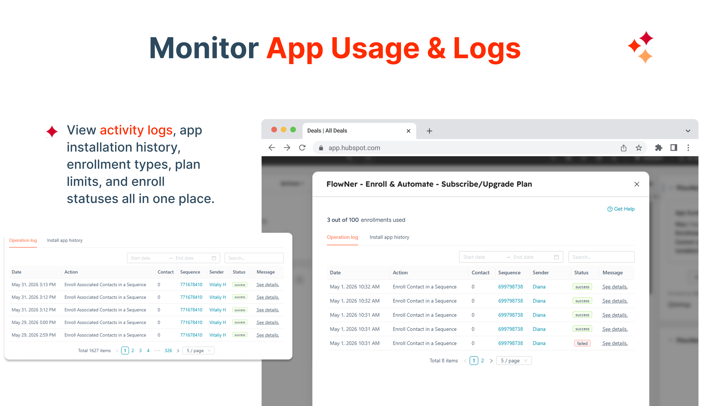 Monitor App Usage & Logs