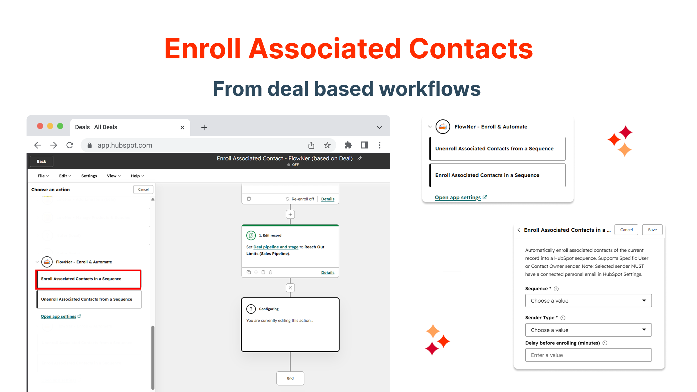 Enroll associated contacts from deal workflows